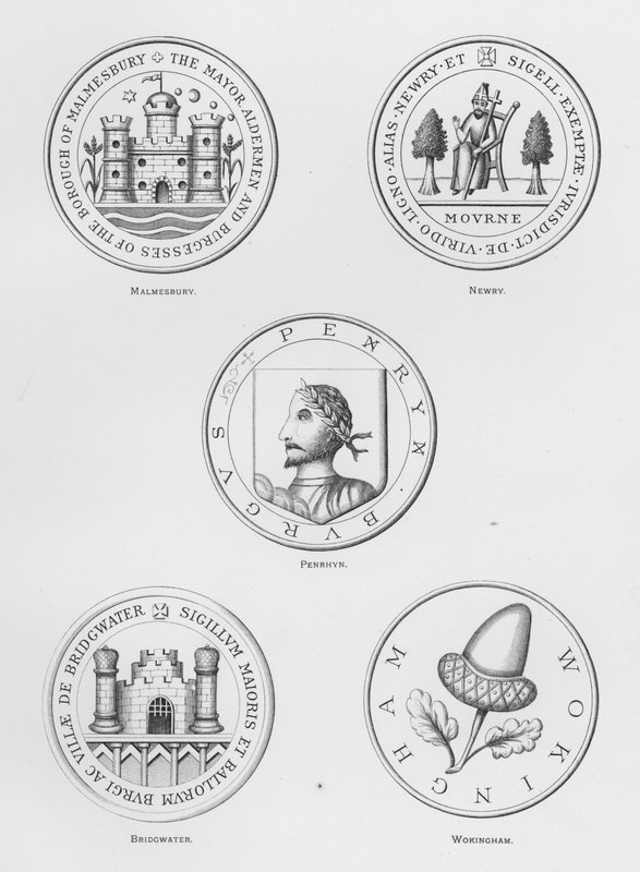 Julkiset aseet: Malmesbury; Newry; Penrhyn; Bridgewater; Wokingham (kaiverrus) tekijältä English School