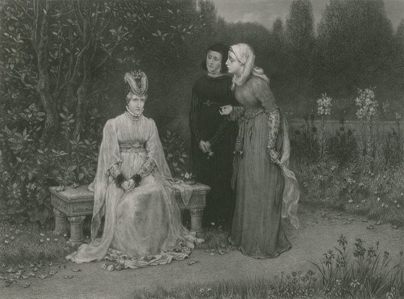 Kuningatar Isabella ja hänen naisensa, kuningas Richard II tekijältä English School