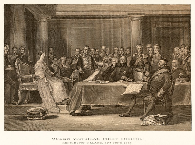 Kuningatar Victorian ensimmäinen neuvosto tekijältä English School