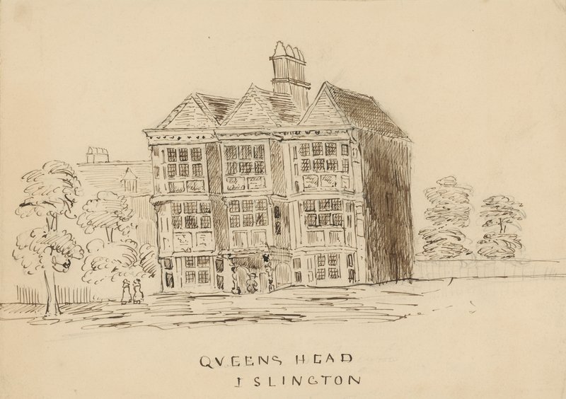 Queens Head, Islington, Lontoo (muste paperille) tekijältä English School