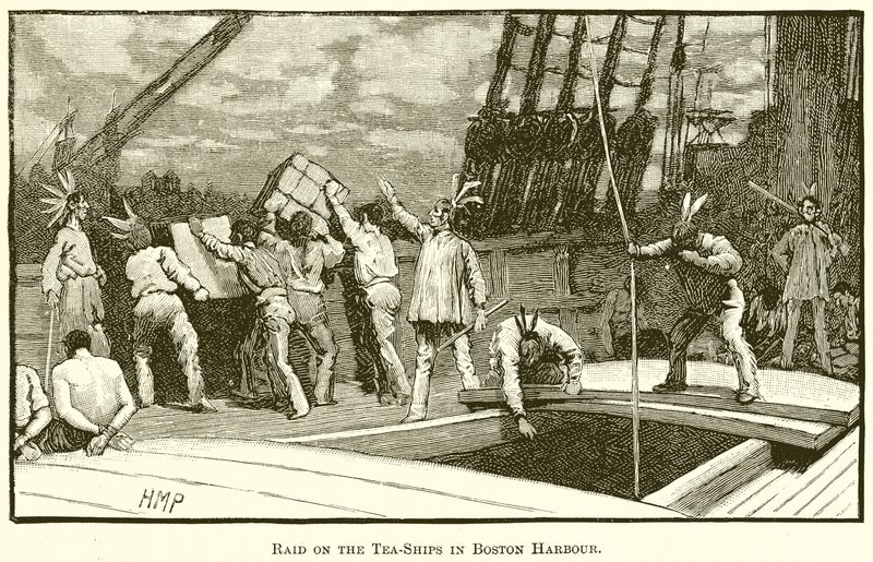 Raidat Tea-Shipsille Bostonin satamassa tekijältä English School