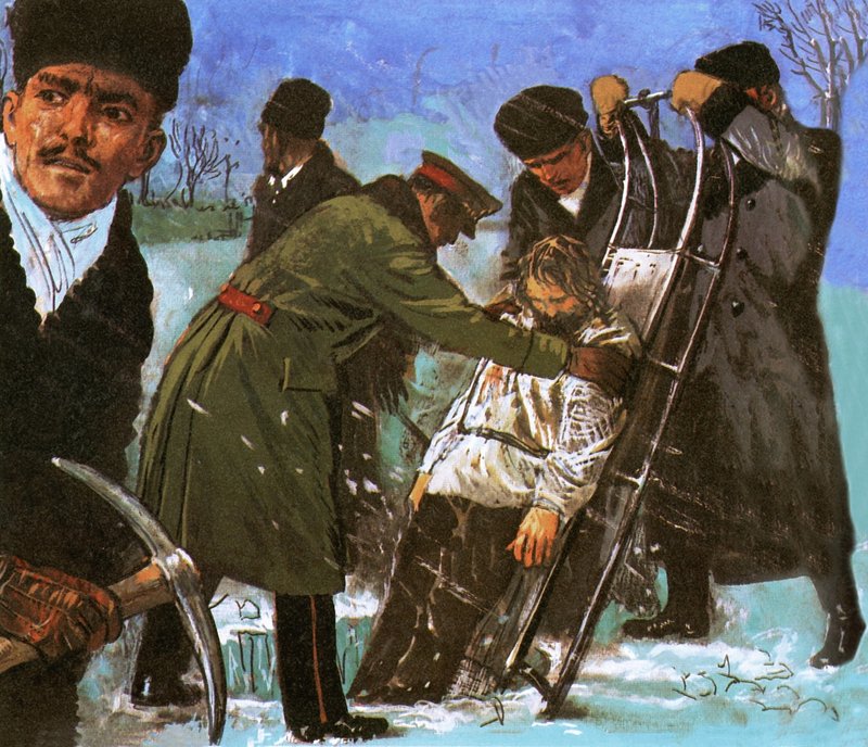 Rasputinin ruumis lasketaan jäähän leikatun reiän läpi tekijältä English School