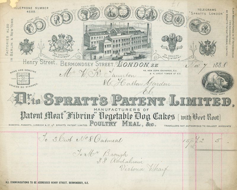 Kuitti Dr Spratts Patent Limitedille tekijältä English School