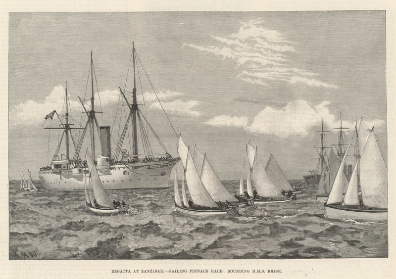 Regatta Zanzibarissa, Sailing Pinnace Race, pyöristys HMS Brisk (kaiverrus) tekijältä English School