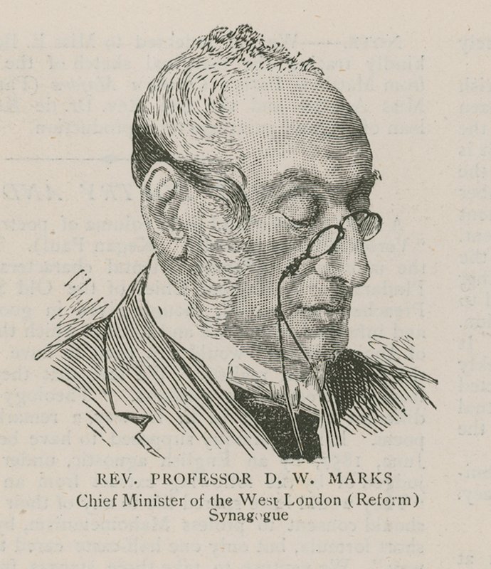 Pastori professori D W Marks, Länsi-Lontoon (uudistus) synagogan pääministeri tekijältä English School