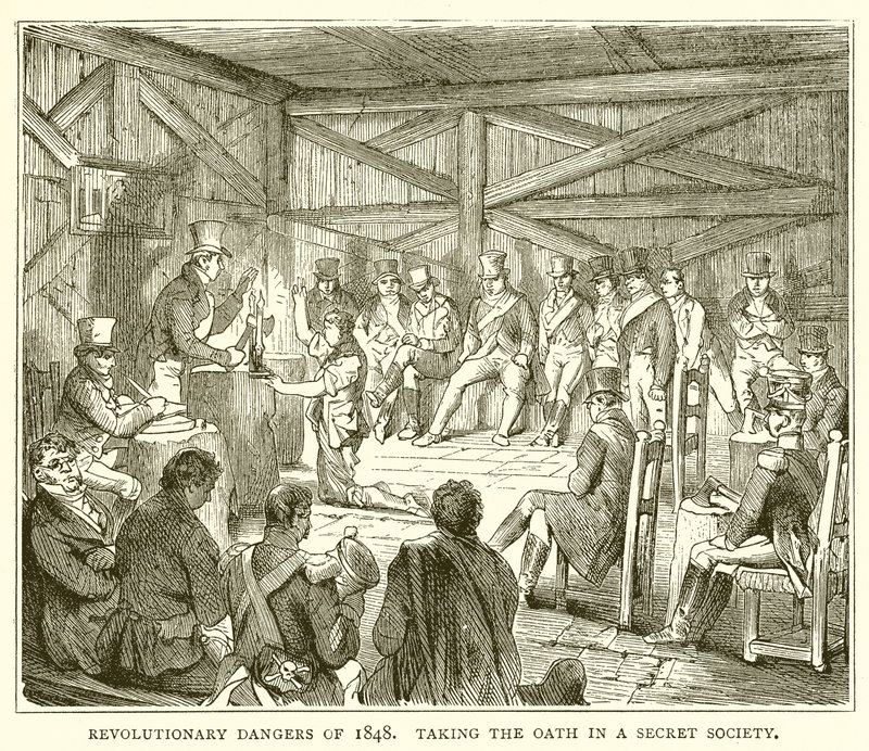 Vallankumoukselliset vaarat 1848. Valan vannominen salaseurassa tekijältä English School