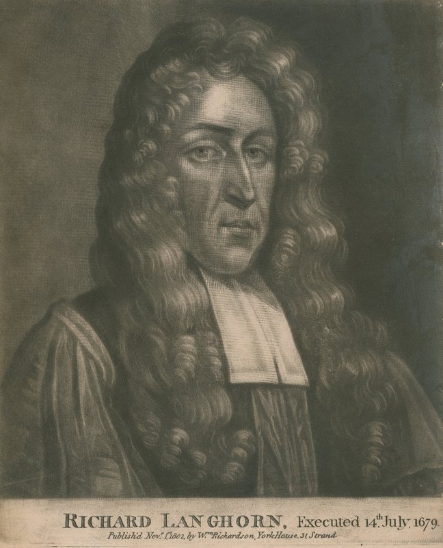 Richard Langhorn, teloitettu 14. heinäkuuta 1679 tekijältä English School