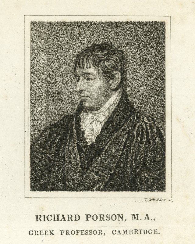 Richard Porson, kreikkalainen professori, Cambridge (kaiverrus) tekijältä English School
