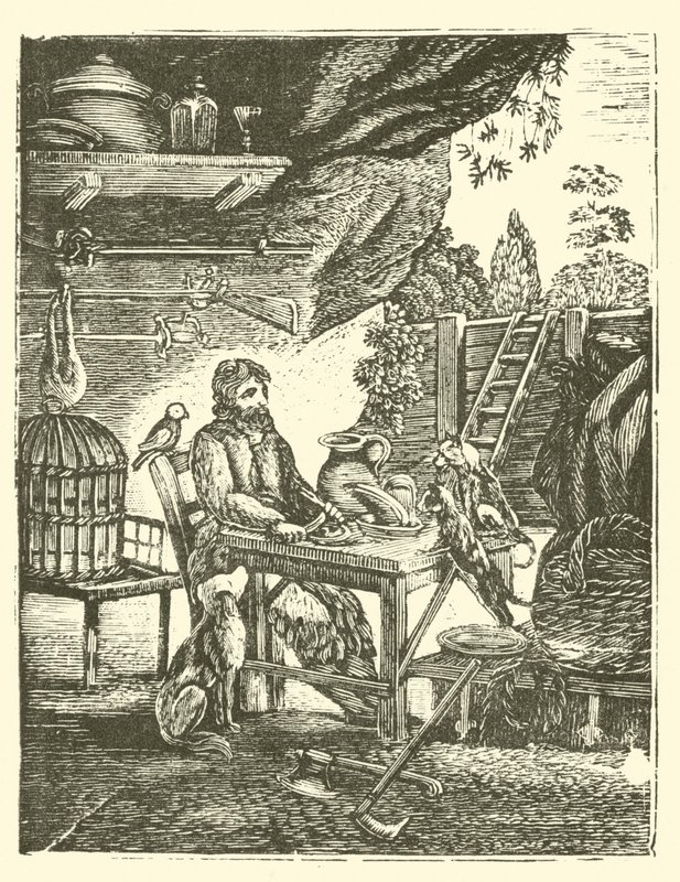 Robinson Crusoe (puupiirros) tekijältä English School