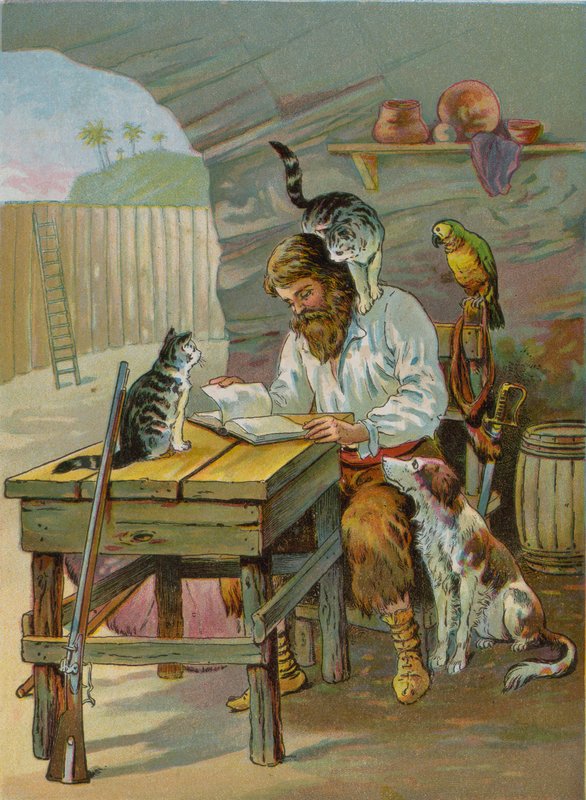 Robinson Crusoe kotonaan linnassa tekijältä English School