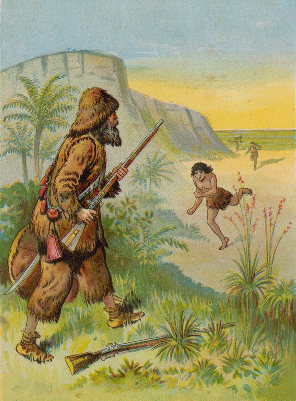 Robinson Crusoe pelastaa perjantain hengen tekijältä English School