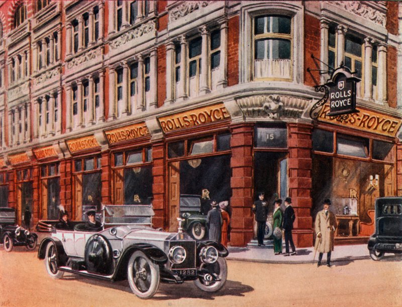 Rolls-Roycen esittelytila osoitteessa 15 Conduit Street tekijältä English School