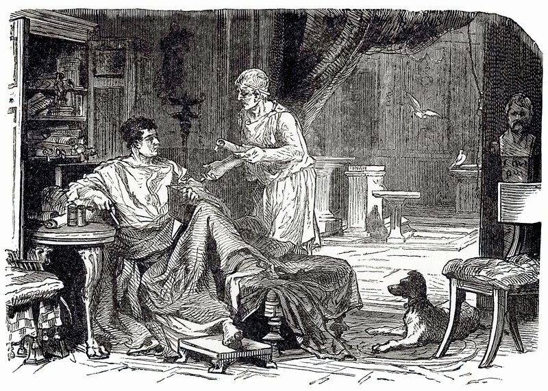 Roomalainen tutkimus, kuvitus Cassells Illustrated Universal Historysta, Edward Ollier, julkaistu 1890 (digitaalisesti paranneltu kuva) tekijältä English School