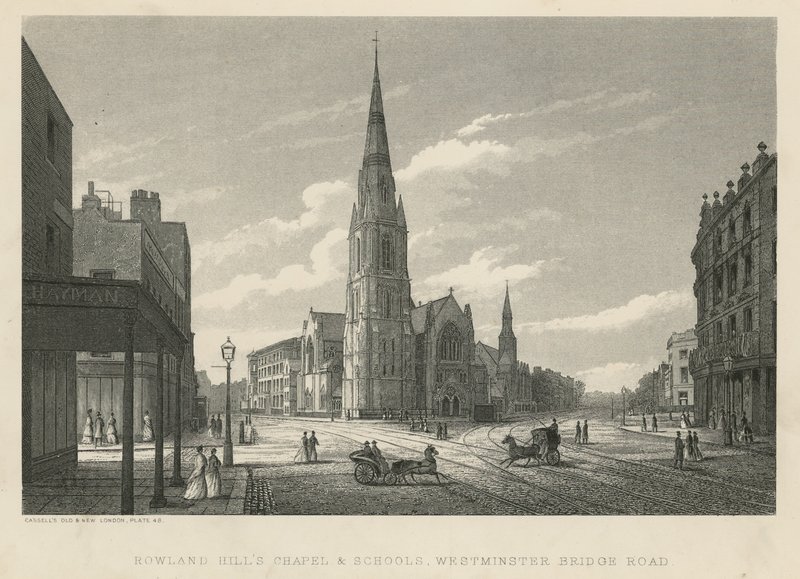 Rowland Hillsin kappeli ja koulut, Westminster Bridge Road, Lambeth tekijältä English School