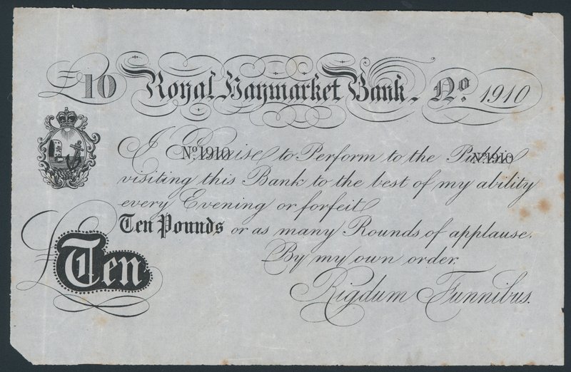 Royal Haymarket Bank, vitsi teatteriseteli tekijältä English School