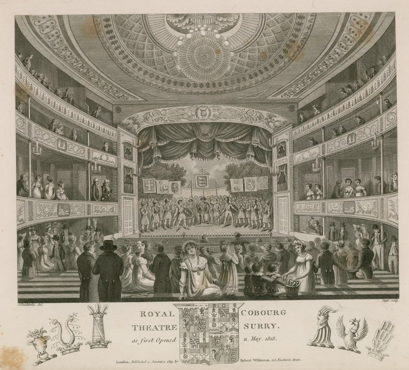 Royal Theatre, Cobourg, Surrey, avattiin ensimmäisen kerran toukokuussa 1818 tekijältä English School