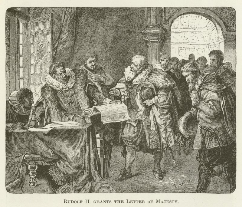 Rudolf II myöntää Majesteetin kirjeen tekijältä English School