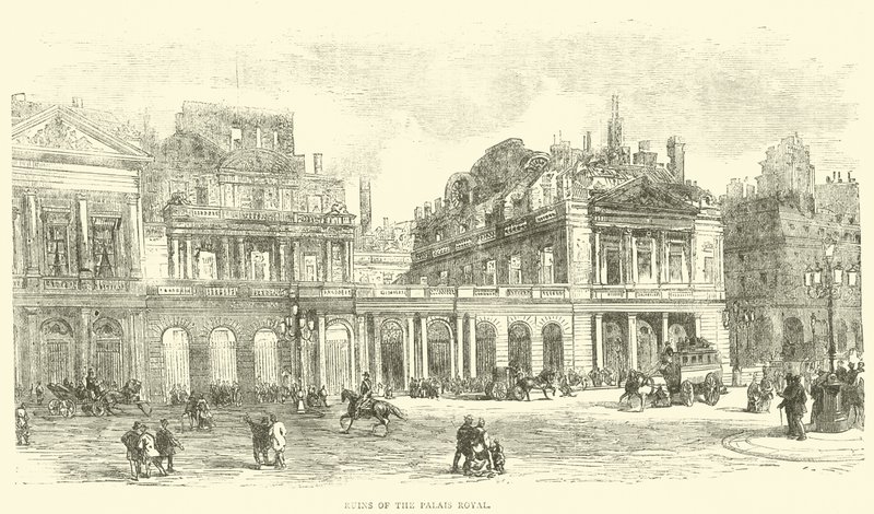 Palais Royalin rauniot, toukokuu 1871 tekijältä English School