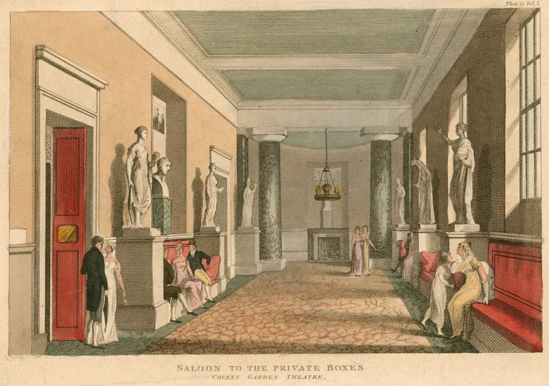 Saloon yksityisiin laatikoihin Covent Garden Theatren Lontoossa tekijältä English School