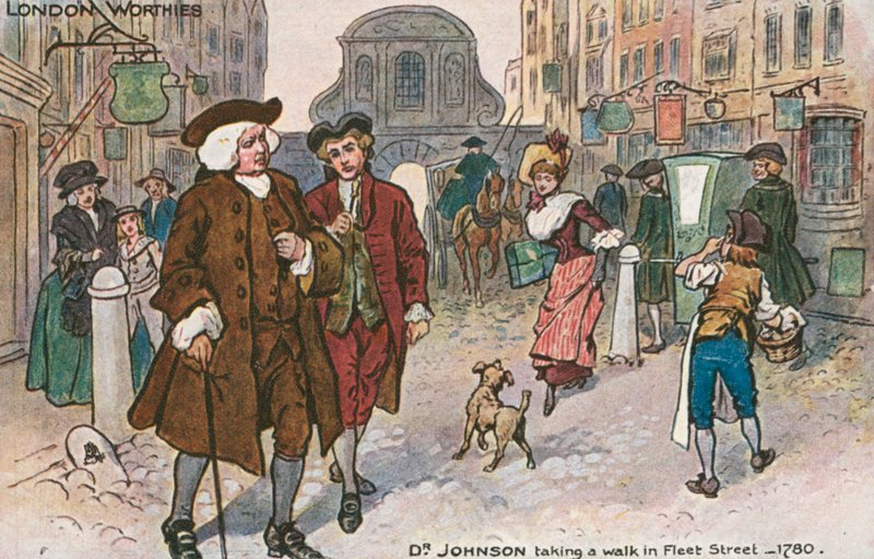 Samuel Johnson, englantilainen kirjailija (väri litho) tekijältä English School