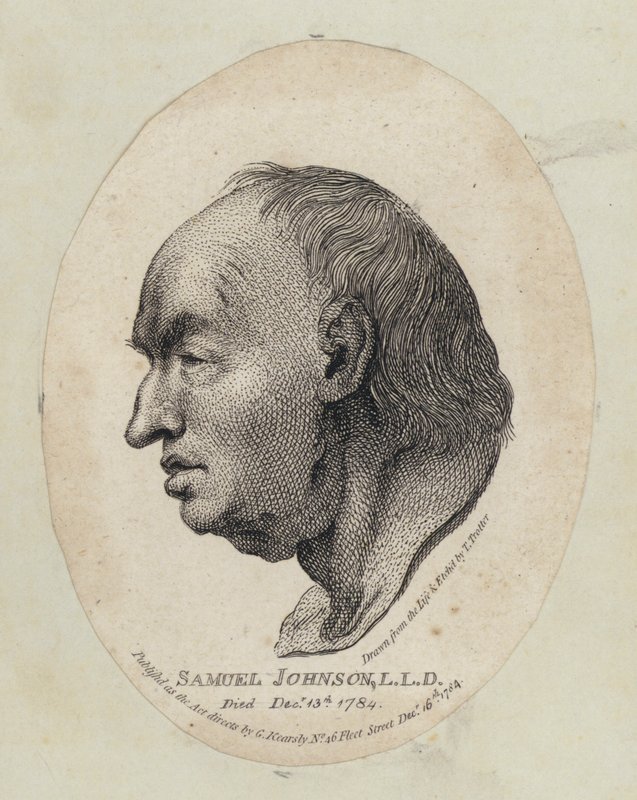 Samuel Johnson, englantilainen kirjailija ja leksikografi (etsaus) tekijältä English School