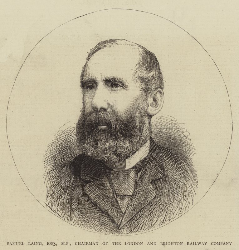 Samuel Laing, Esquire, kansanedustaja, Lontoon ja Brightonin rautatieyhtiön puheenjohtaja (kaiverrus). tekijältä English School