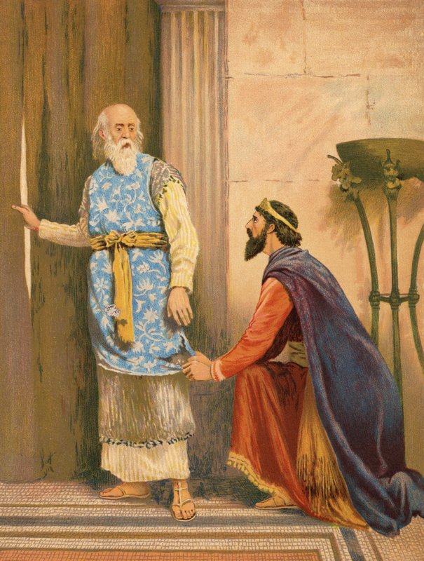 Saul ja Samuel, I Samuel, XV, 27 (väri litho) tekijältä English School