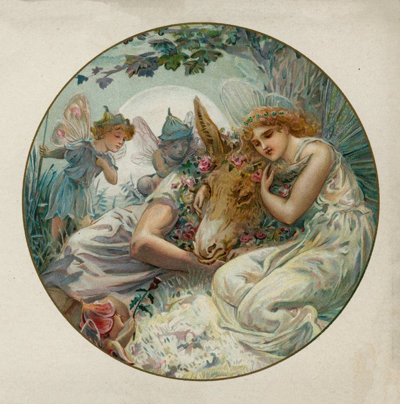 Kohtaus Shakespearen Kesäyön unelmasta (chromolitho) tekijältä English School