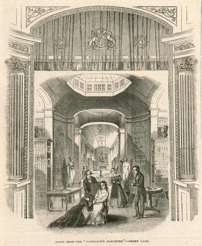 Kohtaus näytelmästä The Patricians Daughter, Drury Lane Theatre, Lontoo tekijältä English School