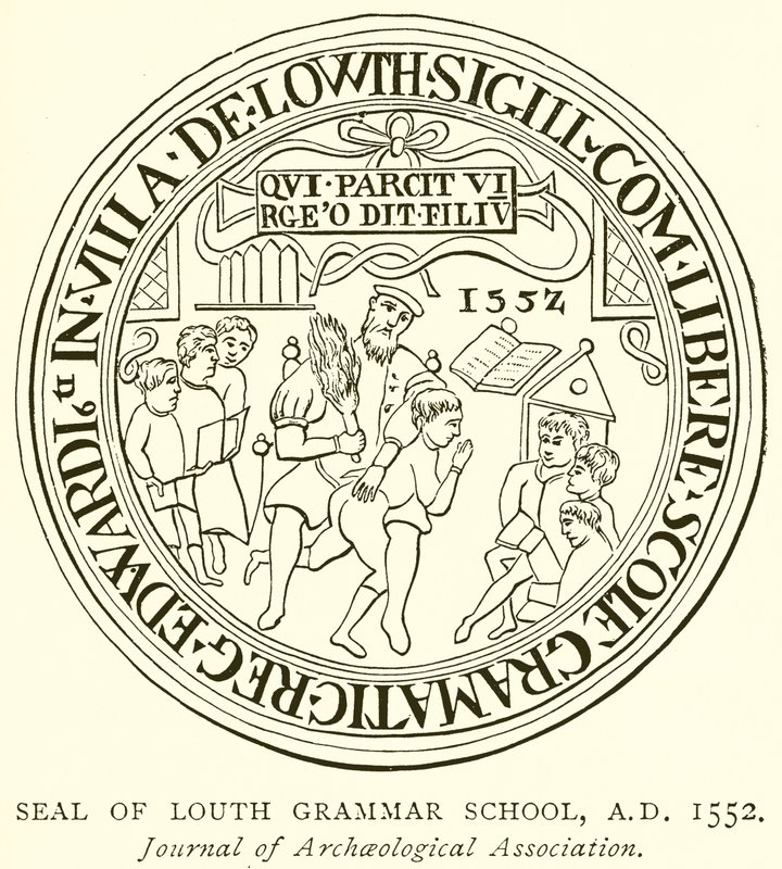 Louth Grammar Schoolin sinetti, 1552 jKr tekijältä English School