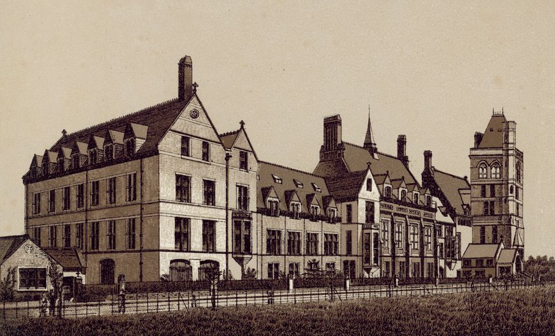 Merimiesten orpokoti, Liverpool (litografia) tekijältä English School