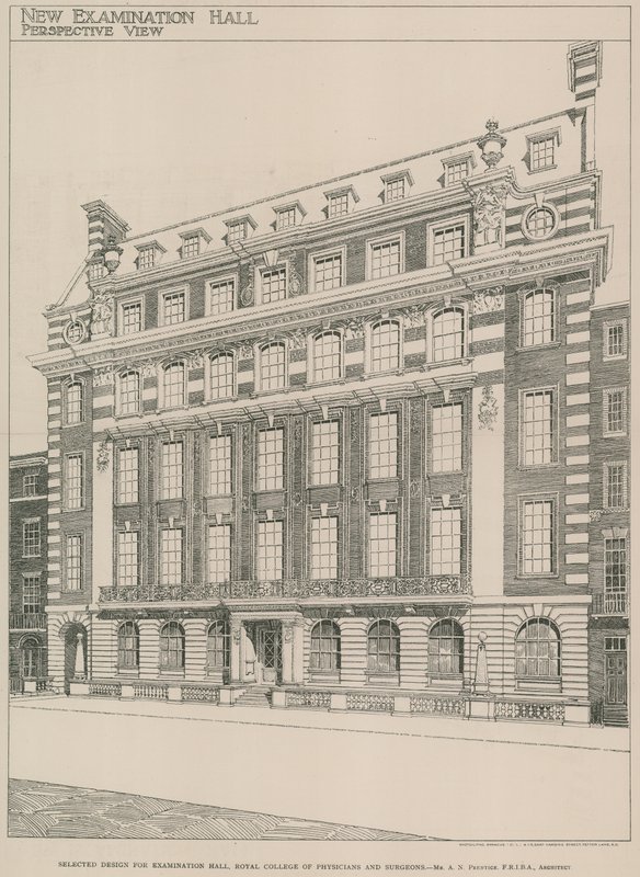 Valittu suunnittelu Examination Hall, Royal College of Physicians and Surgeons tekijältä English School