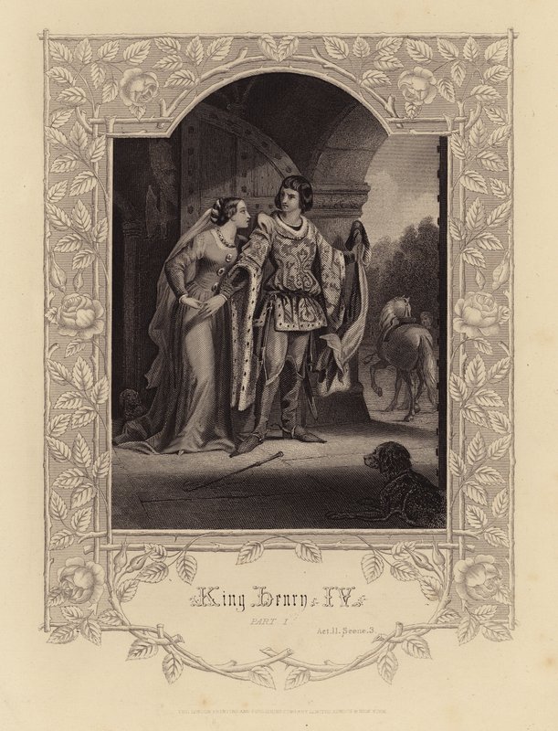 Shakespeare: Henrik IV, osa 1, II näytös, kohtaus 3 (kaiverrus). tekijältä English School