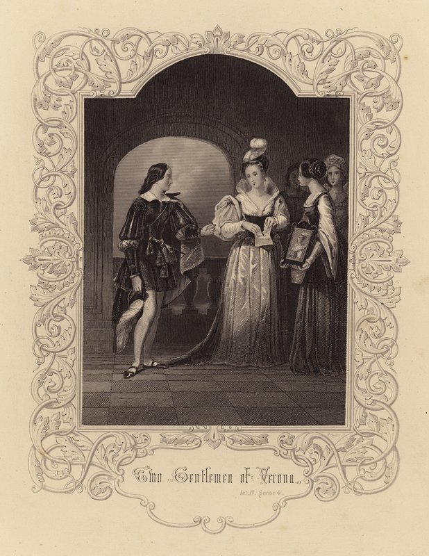 Shakespeare: Näytös IV, kohtaus 4 (kaiverrus). tekijältä English School