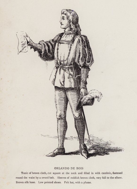 Shakespearen Kuten pidät: Orlando De Bois (litho) tekijältä English School