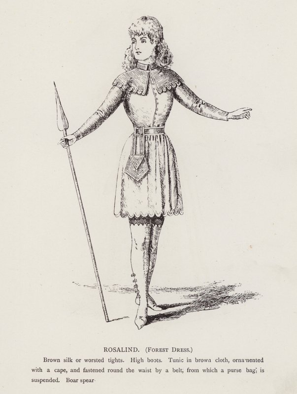 Shakespearen Kuten pidät: Rosalind, metsämekko (litho) tekijältä English School