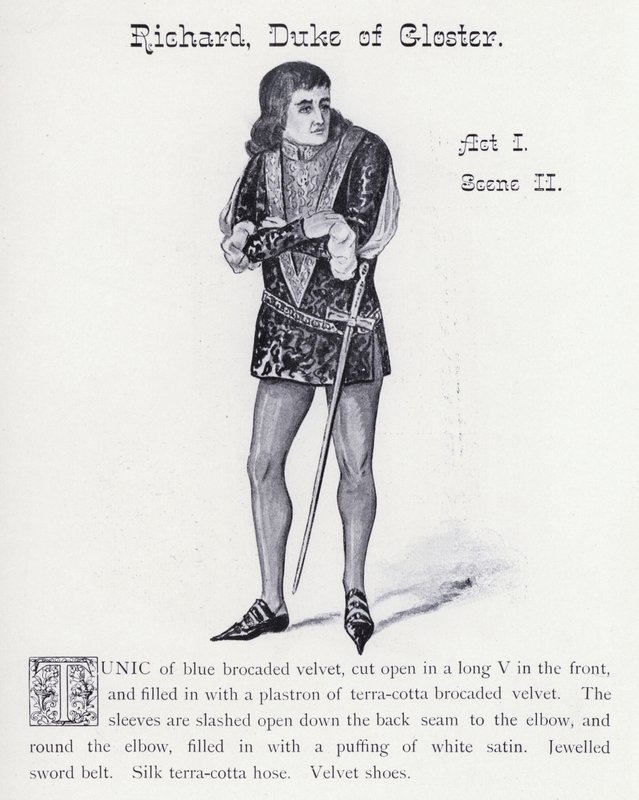 Shakespearen kuningas Richard III: Richard, Glosterin herttua, näytös I, kohtaus II (litho) tekijältä English School