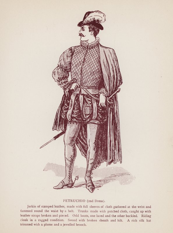 Shakespearen äijän kesyttäminen: Petruchio, 2. mekko (litho) tekijältä English School