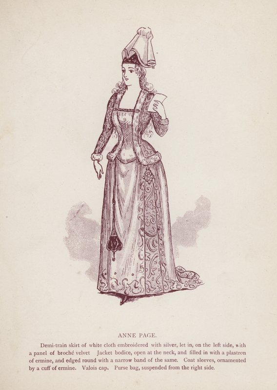 Shakespearen Windsorin iloiset vaimot: Anne Page (litho) tekijältä English School