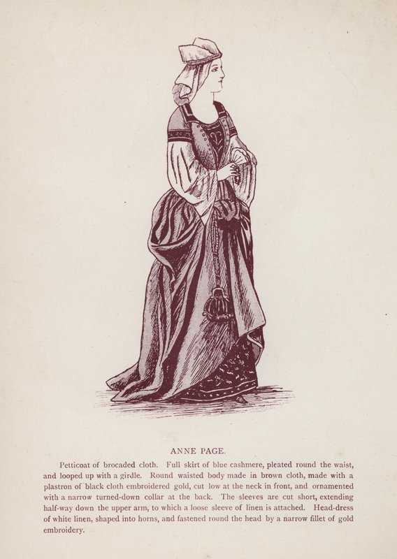 Shakespearen Windsorin iloiset vaimot: Anne Page (litho) tekijältä English School