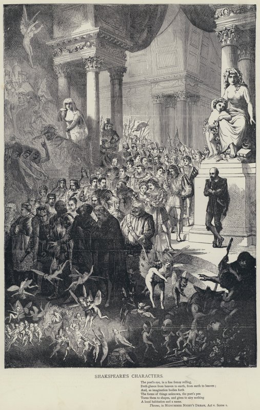 Shakespearen hahmot, Theseus, kesäyön unessa, näytös v, kohtaus 1 (kaiverrus) tekijältä English School
