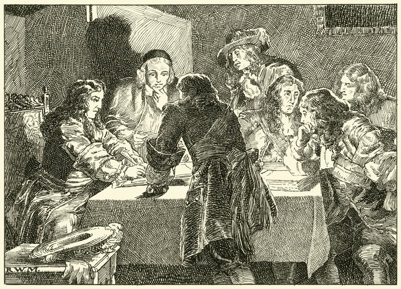 Kutsun allekirjoittaminen William of Orangelle (muste paperille) tekijältä English School