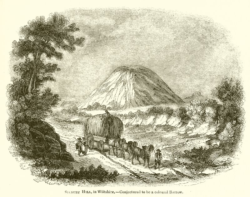 Silbury Hill, Wiltshire. - Arvioitu olevan kolossaali Barrow tekijältä English School