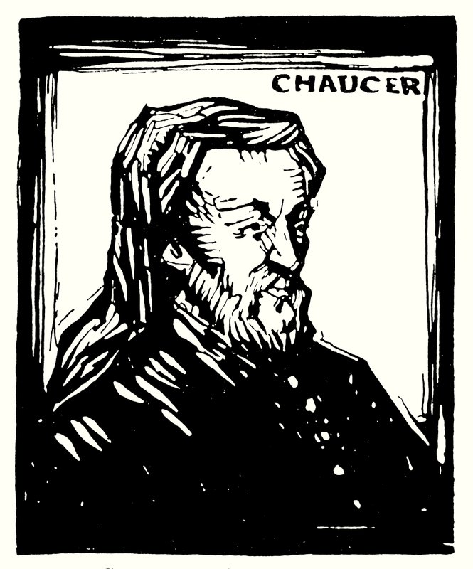 Siluettimuotokuva, Geoffrey Chaucer (litografia) tekijältä English School