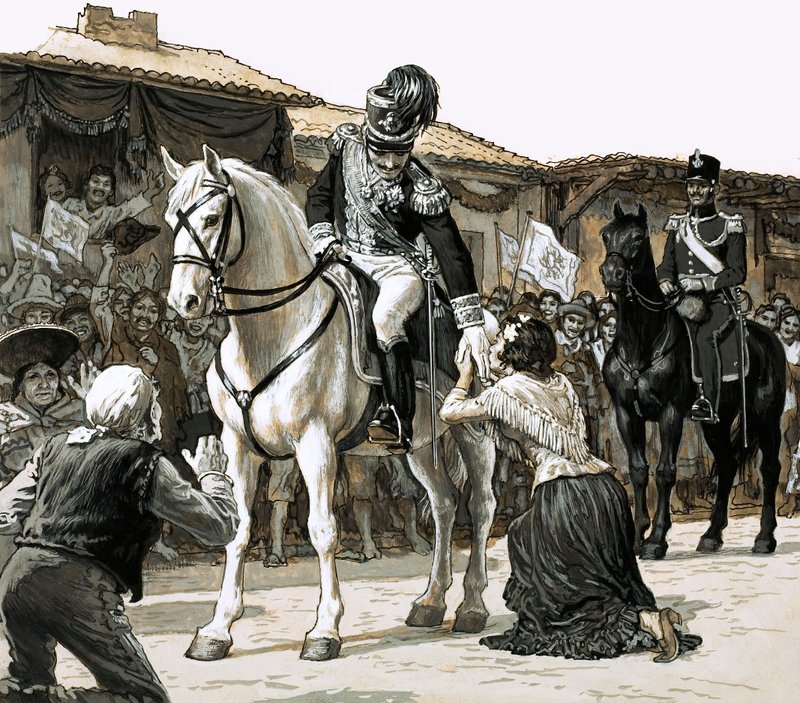 Simon Bolivar ratsastaa Caracasin kaduilla voittoon tekijältä English School