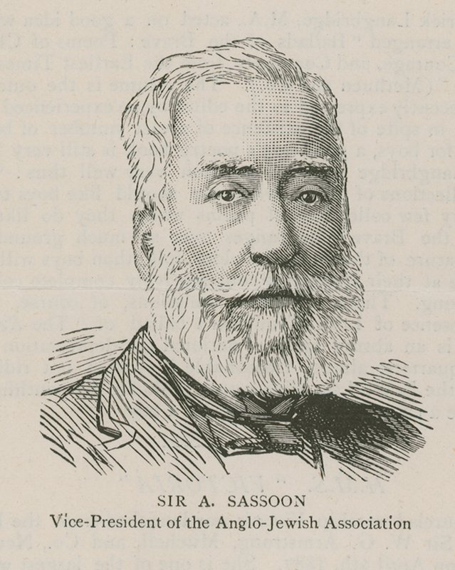 Sir A Sassoon, Anglo-Jewish Associationin varapuheenjohtaja tekijältä English School