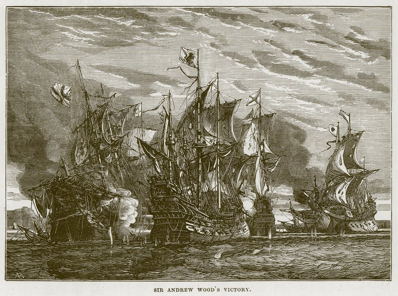 Sir Andrew Woods Victory, F. Whymperin kuvitus elokuvasta The Sea tekijältä English School