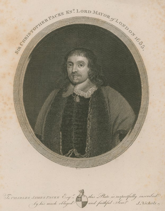 Sir Christopher Packe, Lontoon pormestari, 1655 tekijältä English School