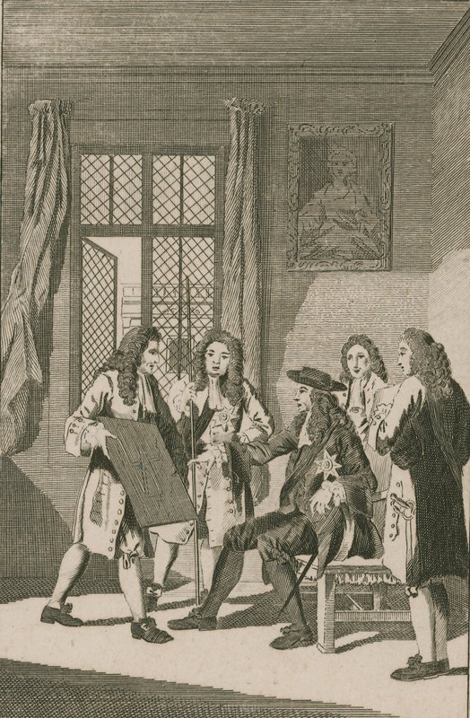 Sir Christopher Wren esittelee kuningas Charles II:lle suunnitelmansa Lontoon Cityn jälleenrakentamiseksi tekijältä English School