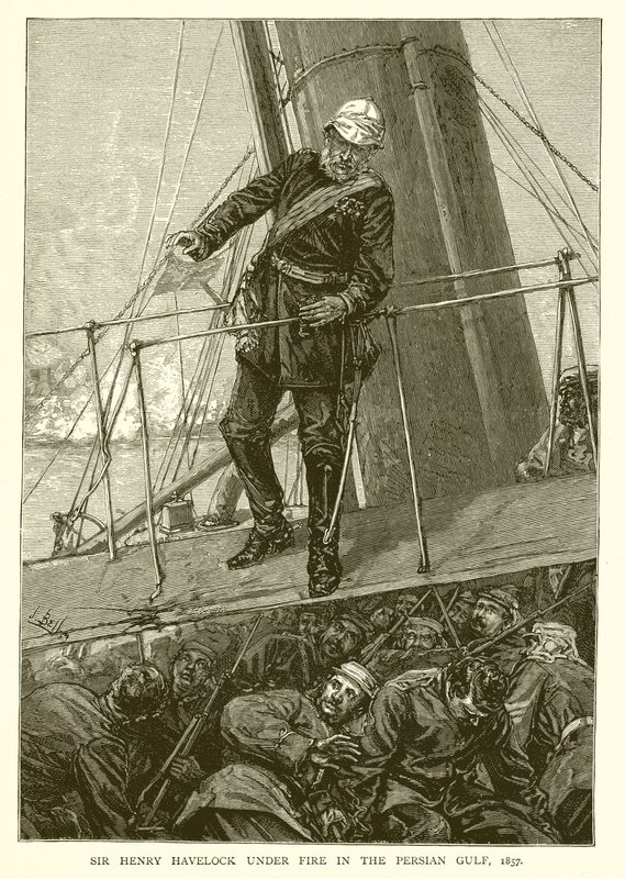 Sir Henry Havelock tulen alla Persianlahdella, 1857 tekijältä English School